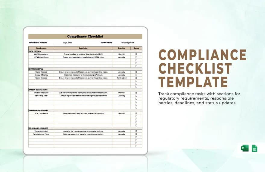合规检查清单模板